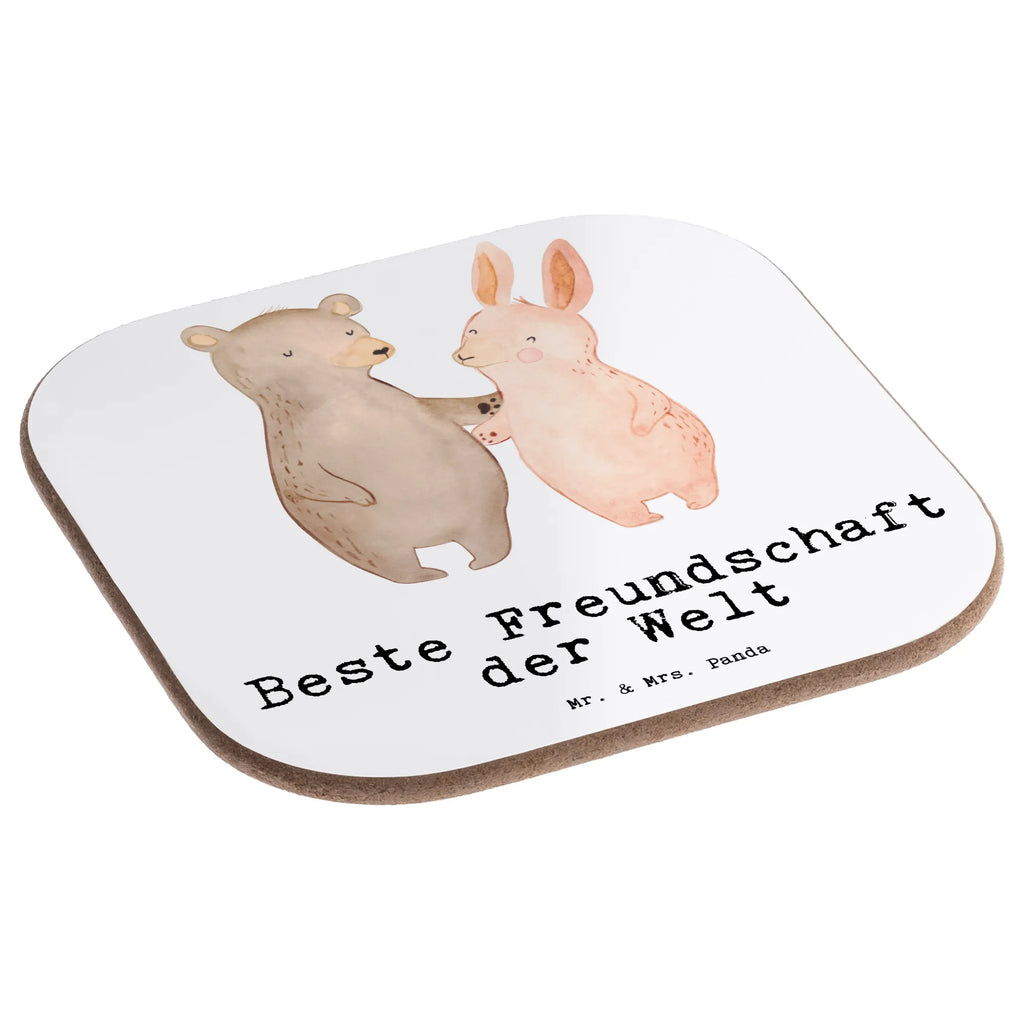 Square coaster Hare Best Friendship in the World glass coasters, gifts, gift, breakfast, presents, party, Coasters, for, thank you, giving, birthday, birthday present, gift idea, souvenir, make you happy, gift tip, friends for life, best friends, friendship, dude, bff, bae, girlfriend, clique, boyfriend, friends