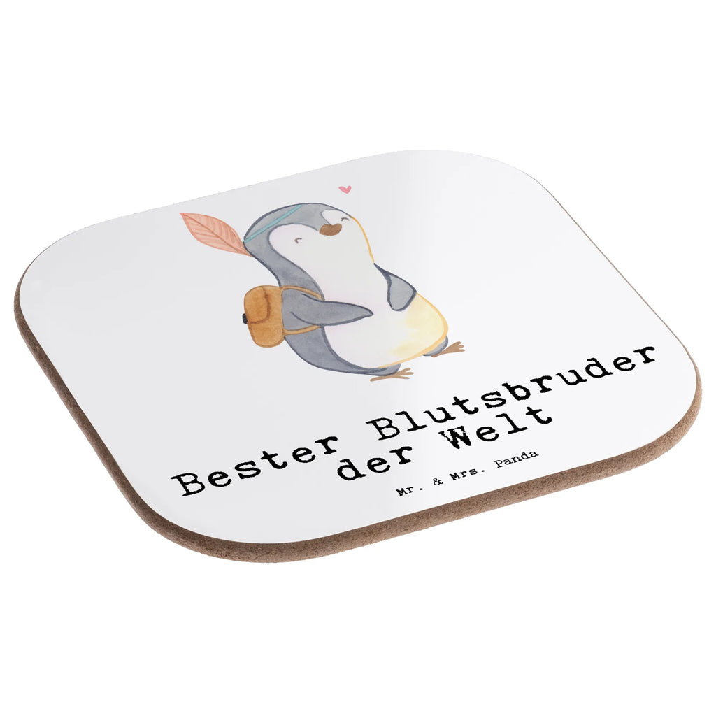 Square coaster penguin Best blood brother in the world gifts, presents, gift, Coasters, party, glass coasters, breakfast, for, thank you, giving, birthday, birthday present, gift idea, souvenir, make you happy, gift tip, siblings, little thing, family, heartfelt brother, best, blood siblings, Blood brother, brothers, Sido, friend