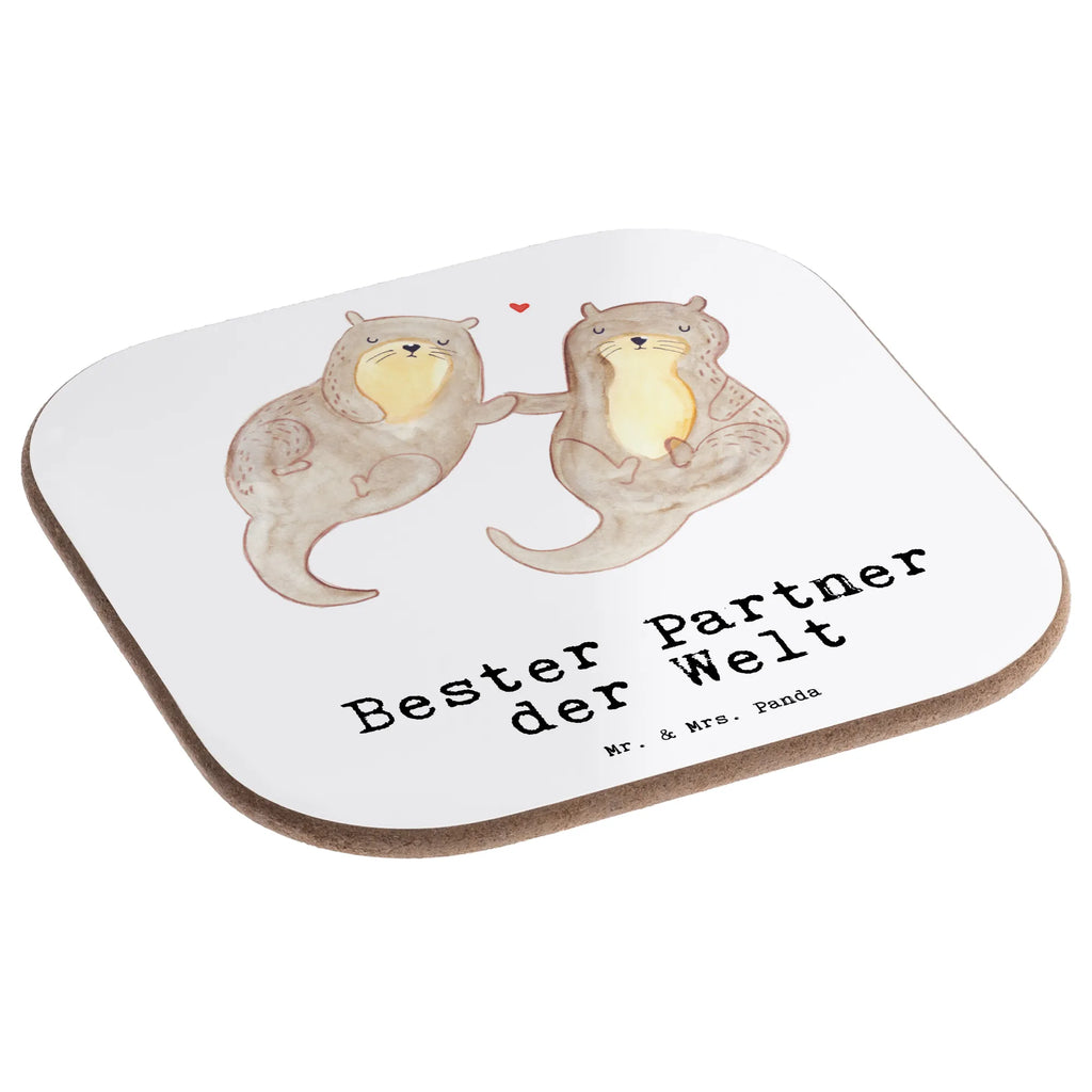 Square coaster otter Best partner in the world glass coasters, gifts, party, Coasters, gift, presents, breakfast, for, thank you, giving, birthday, birthday present, gift idea, souvenir, make you happy, gift tip, Man, Partner, love, couple, Wife, Husband. Girlfriend, Spouse, boyfriend, significant other, Woman