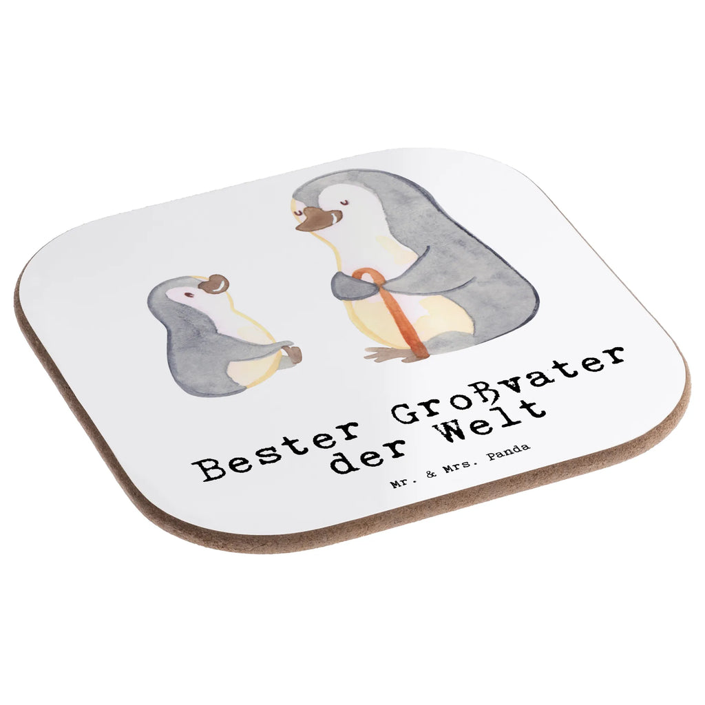 Square coaster penguin Best grandfather in the world gift, gifts, presents, glass coasters, Coasters, breakfast, party, for, thank you, giving, birthday, birthday present, gift idea, souvenir, make you happy, gift tip, little thing, grandpa, grandfather, grandson, grandchild, grandpa. Grandpa, best, Grandfather, grandparents, granddaughter