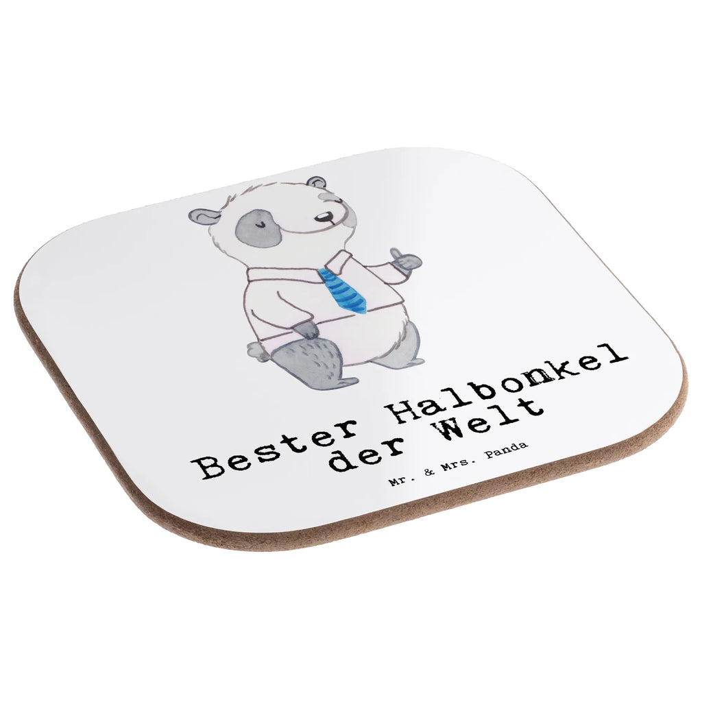 Square coaster panda Best half uncle in the world gift, party, breakfast, gifts, presents, glass coasters, Coasters, for, thank you, giving, birthday, birthday present, gift idea, souvenir, make you happy, gift tip, step, step-sibling, half-uncle, step-uncle, family, trifle, best uncle, Uncle
