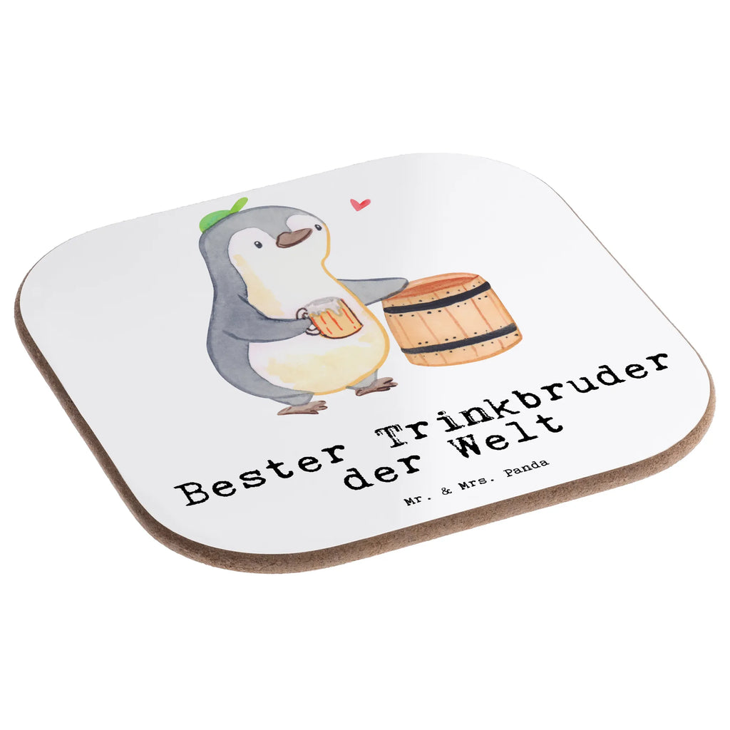 Square coaster penguin Best drinking brother in the world breakfast, presents, gift, party, glass coasters, Coasters, gifts, for, thank you, giving, birthday, birthday present, gift idea, souvenir, make you happy, gift tip, cronies, drinking buddies, buddy, trifle, drinking, drinking buddy, Drinking buddy