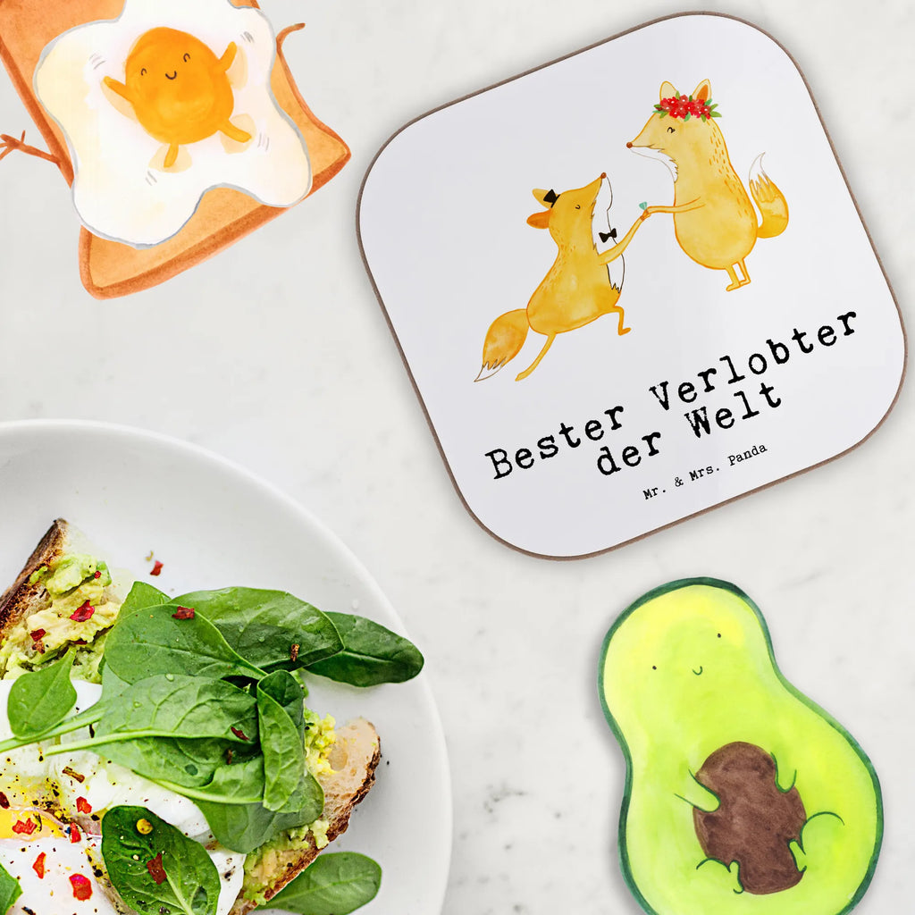 Square coaster Fox Best Fiancé in the World Coasters, presents, gift, breakfast, glass coasters, gifts, party, for, thank you, giving, birthday, birthday present, gift idea, souvenir, make you happy, gift tip, To-be, Wedding, Fiance, Husband, Boyfriend, Dream Man, Betrothal, Marriage