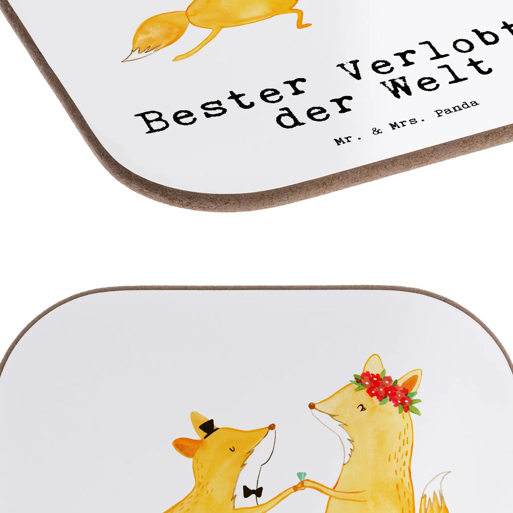 Square coaster Fox Best Fiancé in the World Coasters, presents, gift, breakfast, glass coasters, gifts, party, for, thank you, giving, birthday, birthday present, gift idea, souvenir, make you happy, gift tip, To-be, Wedding, Fiance, Husband, Boyfriend, Dream Man, Betrothal, Marriage