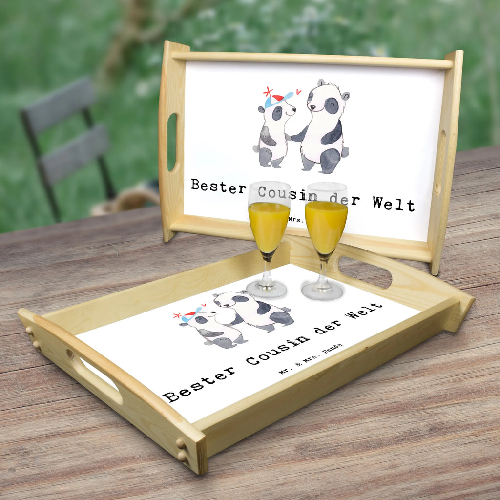 Serving tray panda best cousin in the world breakfast tray, wooden tray, kitchen tray, serving tray, tray, for, thank you, gift, giving, birthday, birthday present, gift idea, souvenir, make you happy, gift tip, kin, family, Cousin, cousin, aunt&#39;s son, uncle&#39;s son