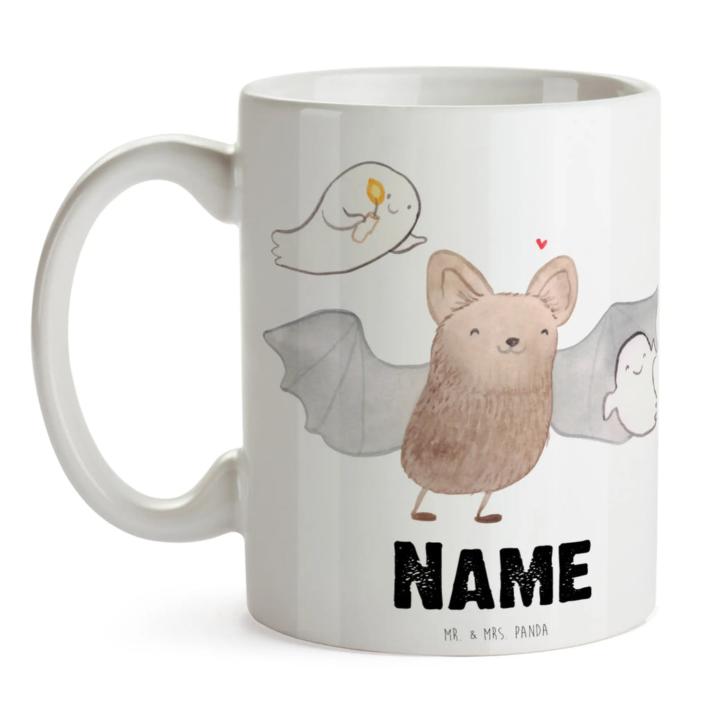 Personalisierte Tasse Fledermaus Gespenster Wunschname, Drucken, Tasse, Tasse mit Namen, Personalisiert, Personalisierte Tasse, Namen, Namenstasse, Halloween, Deko, Martinssingen, Dekoration, Geschenke, Schenken, Gespenster, Fledermaus, Trick or Treat, Süßes sonst gibt's saures, Halloween Deko