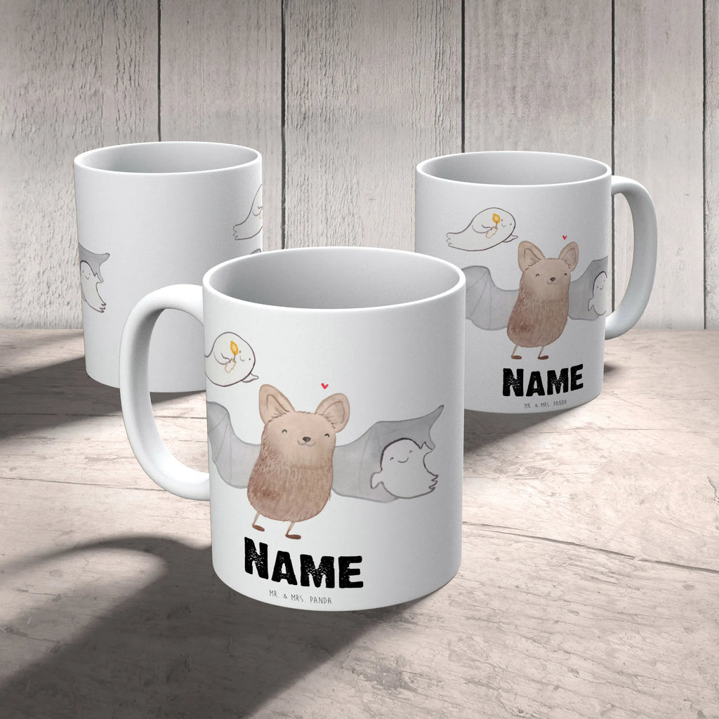 Personalisierte Tasse Fledermaus Gespenster Wunschname, Drucken, Tasse, Tasse mit Namen, Personalisiert, Personalisierte Tasse, Namen, Namenstasse, Halloween, Deko, Martinssingen, Dekoration, Geschenke, Schenken, Gespenster, Fledermaus, Trick or Treat, Süßes sonst gibt's saures, Halloween Deko
