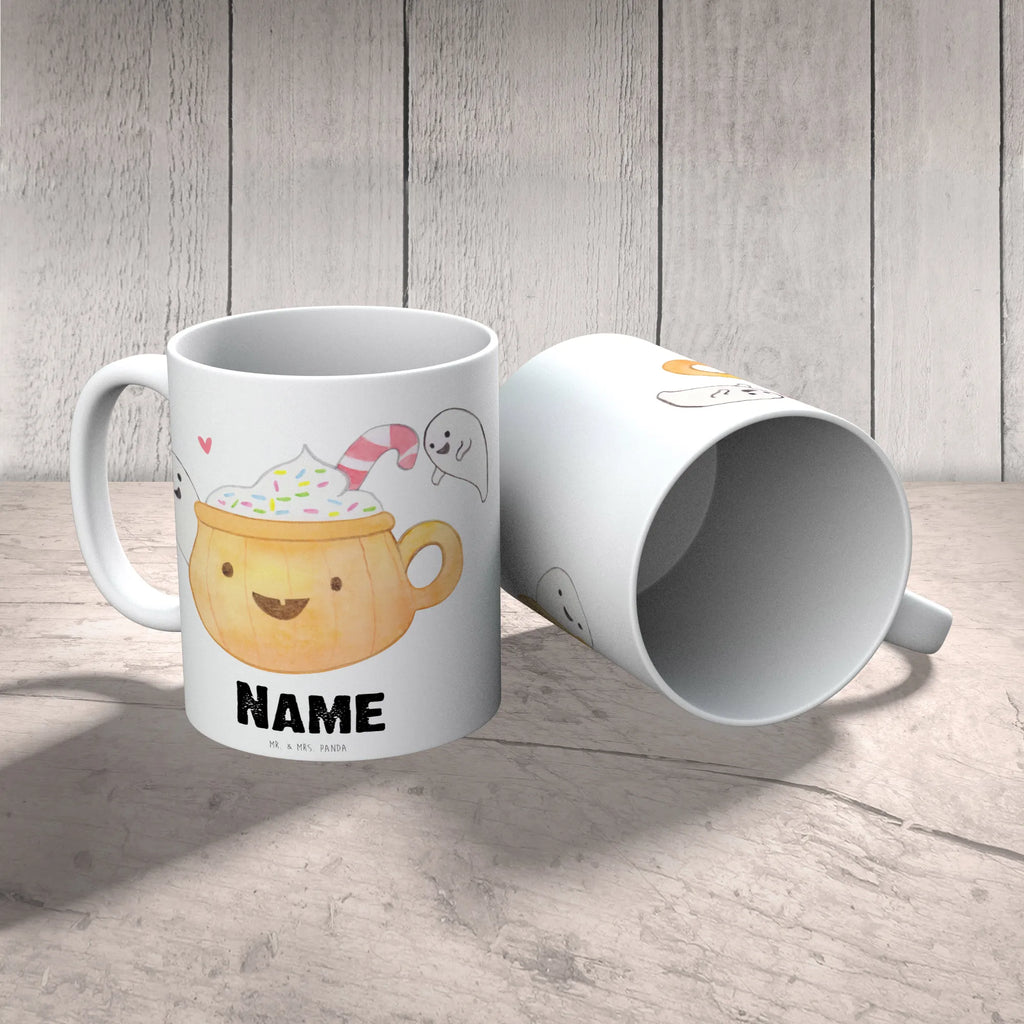 Personalisierte Tasse Kaffee Gespenst Wunschname, Namenstasse, Drucken, Personalisiert, Tasse, Tasse mit Namen, Personalisierte Tasse, Namen, Halloween, Deko, Martinssingen, Dekoration, Geschenke, Schenken, Halloween Deko, Gespenst, Trick or Treat, Süßes sonst gibt's saures, Pumpkin spiced Latte, Kaffee