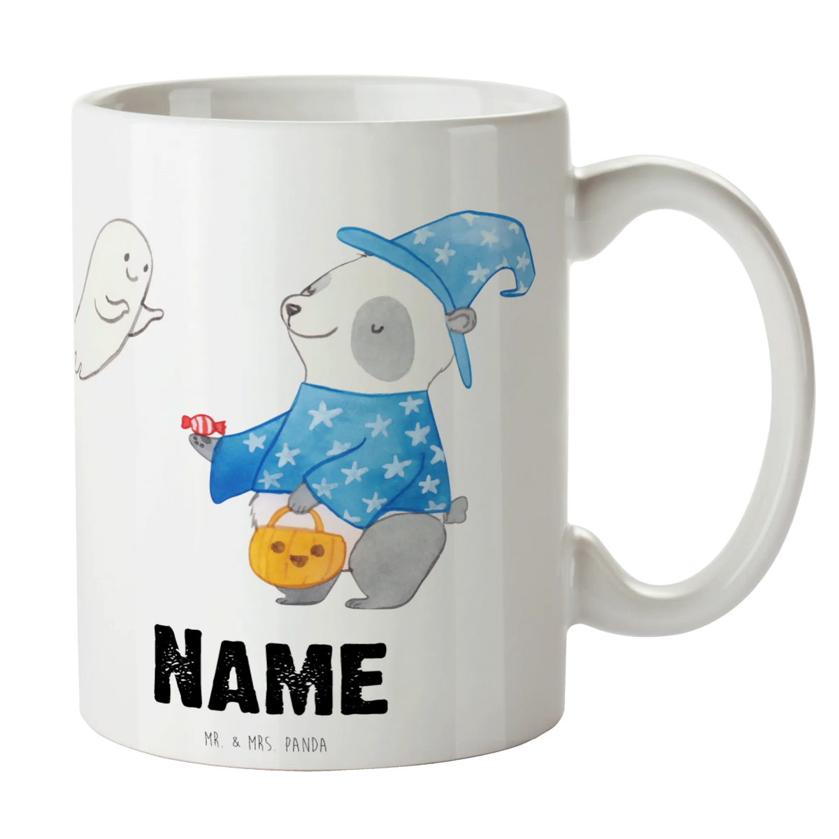 Personalised cup Panda Wizard Halloween, decoration, Martin singing, decor, gifts, giving