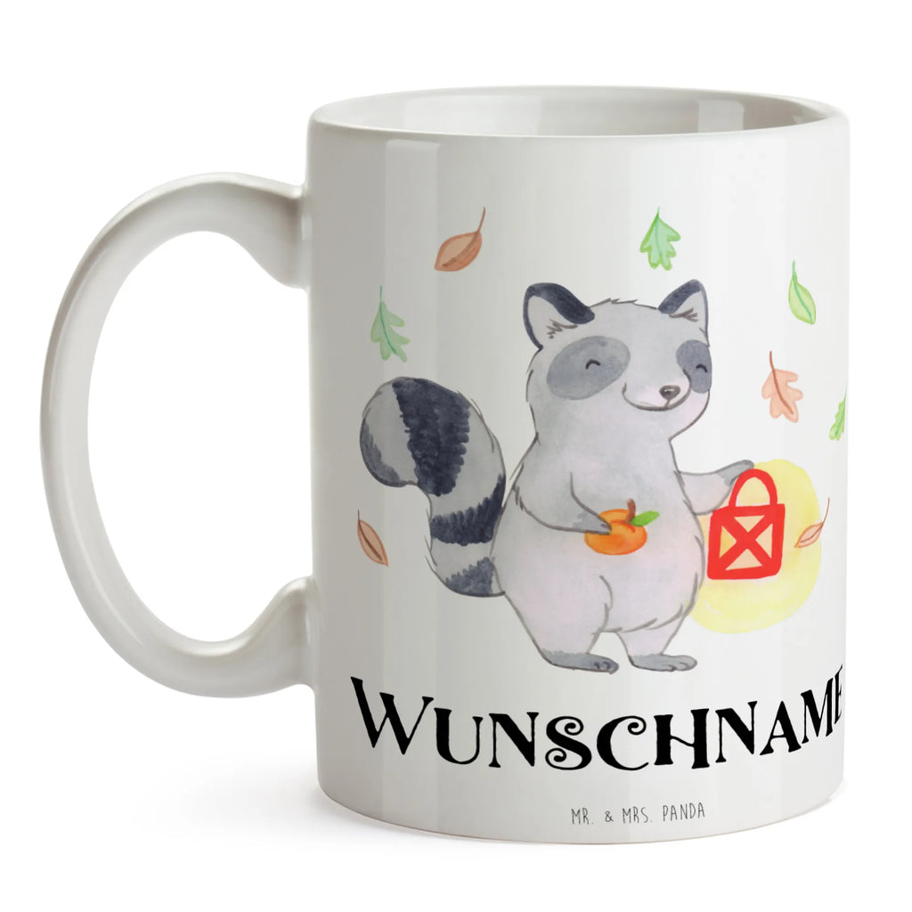 Personalisierte Tasse Waschbär Laterne Namenstasse, Personalisierte Tasse, Namen, Tasse, Personalisiert, Drucken, Tasse mit Namen, Wunschname, Dekoration, Geschenke, Schenken, Deko, Halloween, Martinssingen, Herbst, Waschbär, Trick Or Treat, Halloween Deko, Laterne, Süßes Sonst Gibt's Saures