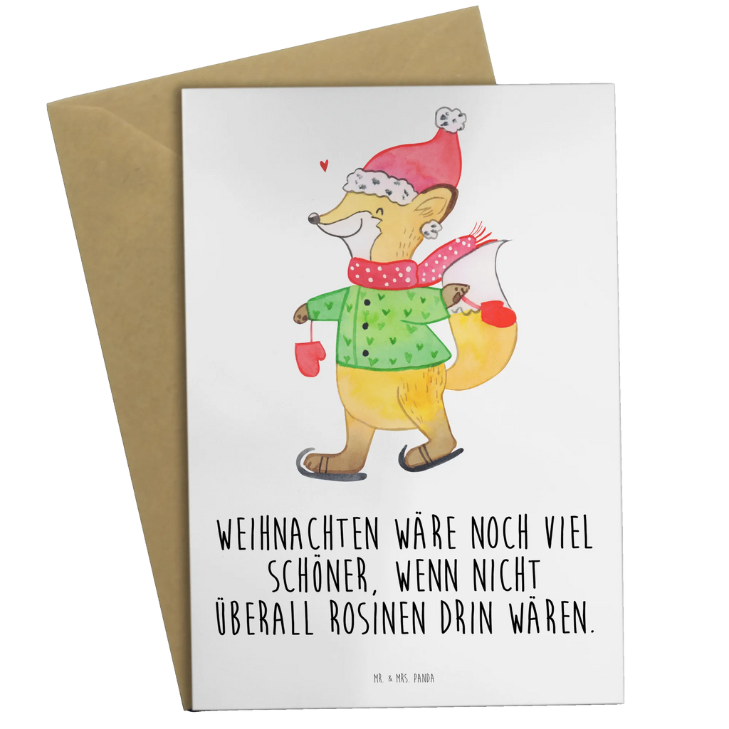 Kartka okolicznościowa lis łyżwy Geburtstagskarte, Hochzeitskarte, Klappkarte, Grußkarte, Einladungskarte, Glückwunschkarte, Karte, Ansichtskarten, Winter, Weihnachten, Weihnachtsdeko, Nikolaus, Advent, Heiligabend, Wintermotiv, Weihnachtsbaum, Weihnachtstage, Weihnachtsmann, Tannenbaum, Weihnachtszeit