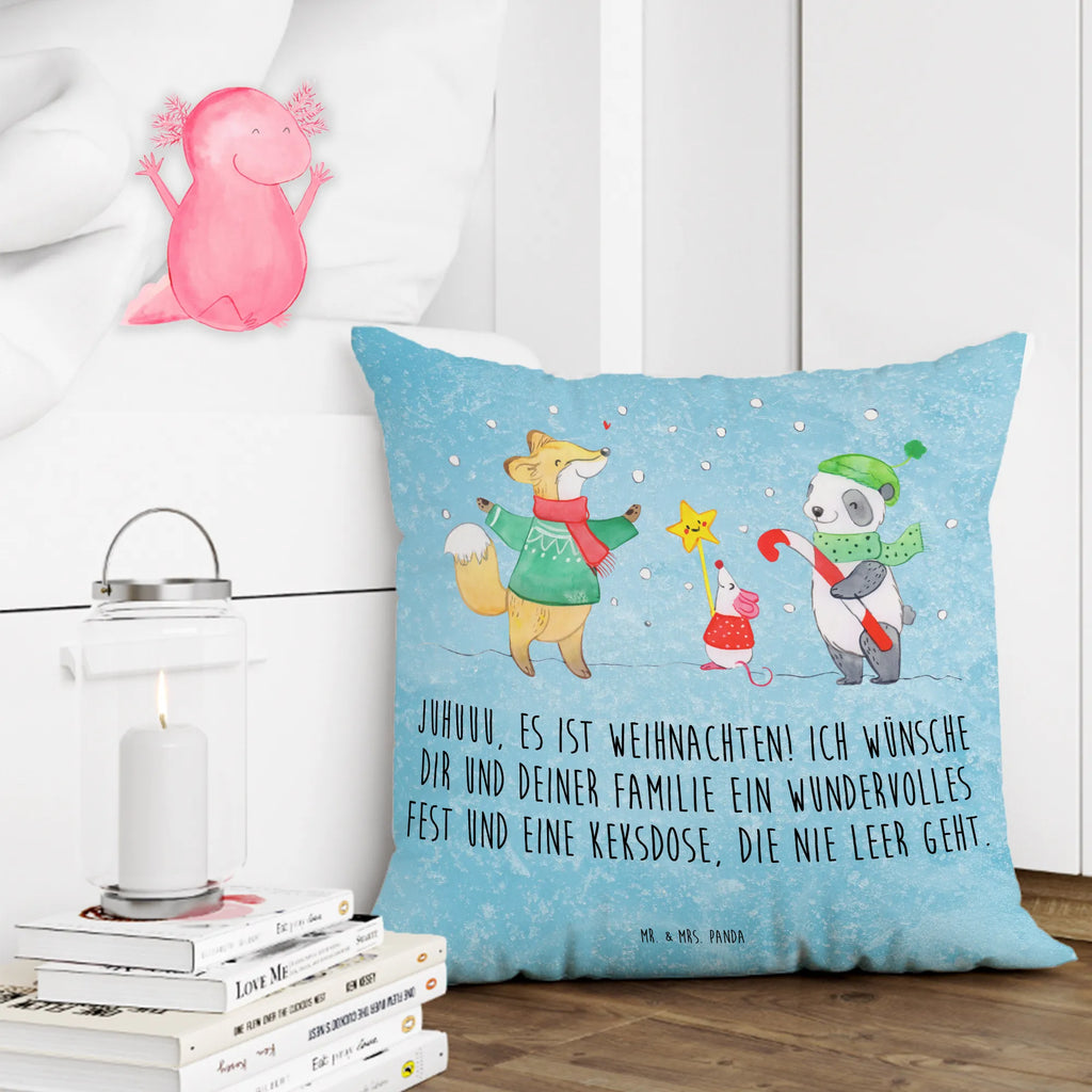 40x40 poduszka Zima radość świąteczna Zima, Boże Narodzenie, dekoracje świąteczne, Mikołaj, Adwent, Wigilia, zimowy motyw