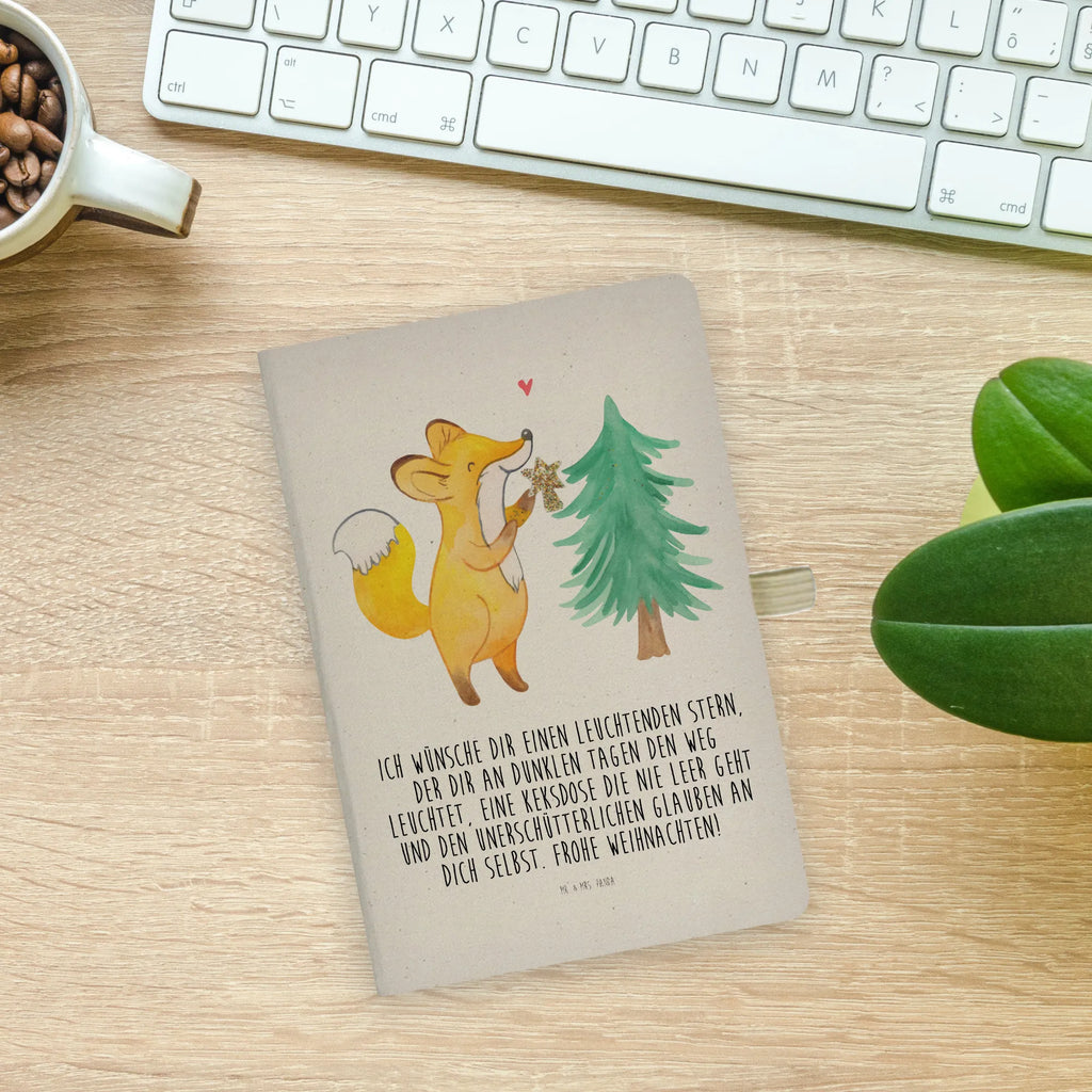 Cotton notebook Fox Christmas tree notebook, sketchbook, notepad, diary, entry book, address book, notes, writing book, journal, Winter, Christmas, Christmas time, snow, skate, christmas decoration, christmas present, santa claus, christmas, christmas eve, winter, christmas days, fox, christmas time