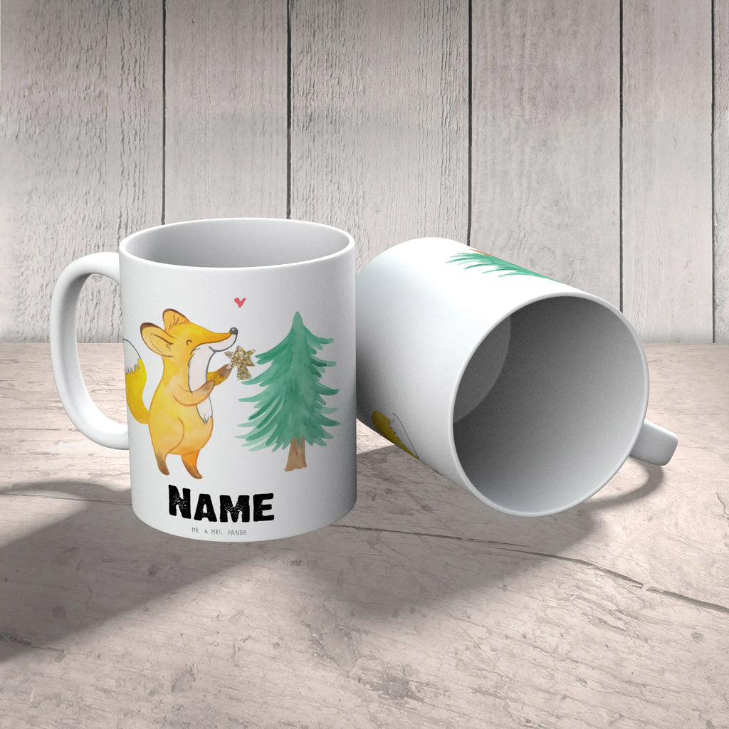 Personalised cup Fox Christmas tree Winter, Christmas, Christmas time, snow, skate, santa claus, christmas present, christmas decoration, christmas days, winter, christmas time, fox, christmas, christmas eve