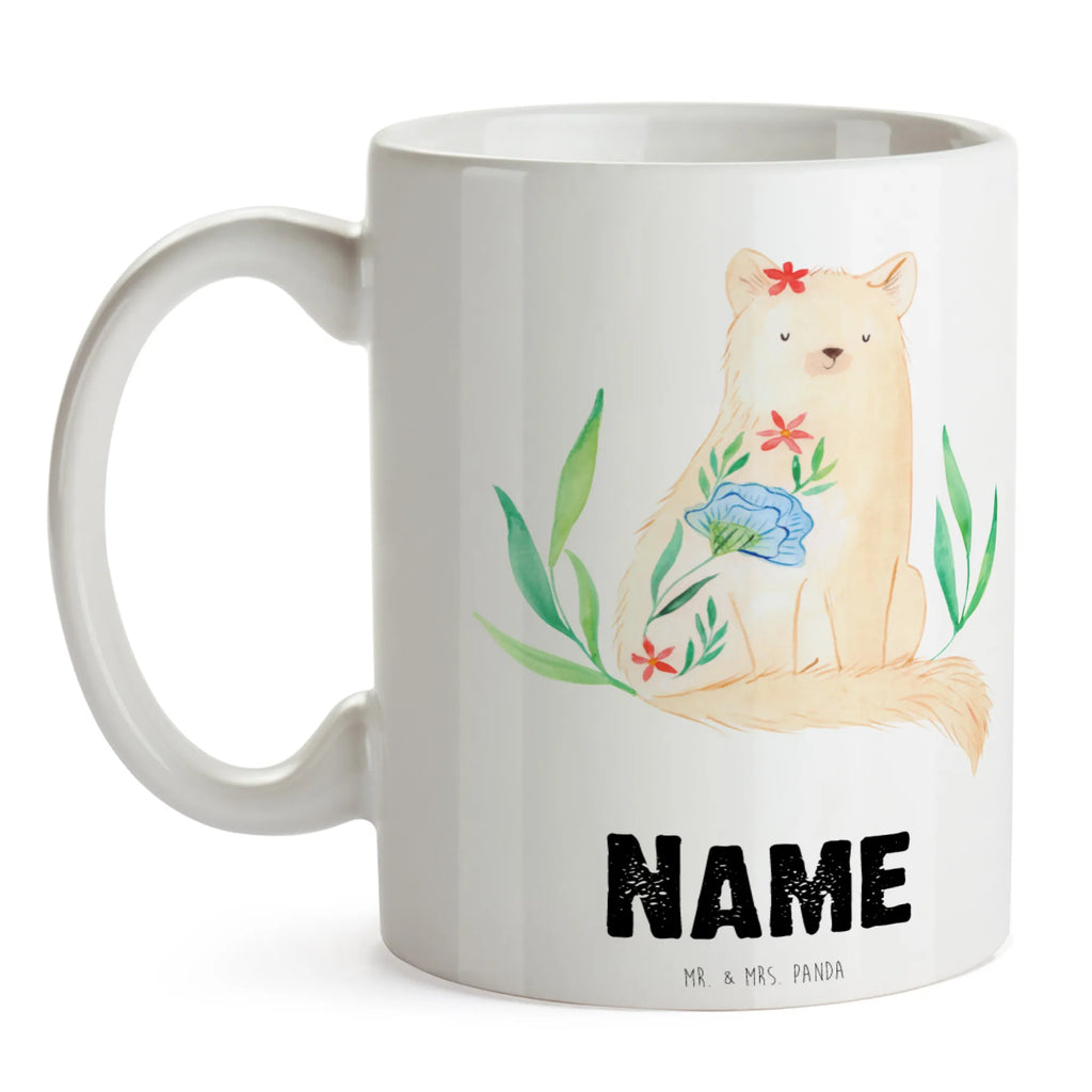 Personalised cup Cat Flower cat, tomcat, kitty, meow, kitten, housecat, mama cat, love cats, cat image, cat fan, cat lover, cat fancier, cat decoration, gift for cat lover, cat owner, funny cats, cat sayings, cat motto, funny cat gifts, fan merchandise, cat stuff, animal lover, courage outburst, self-love, Cat, self-care, motivation