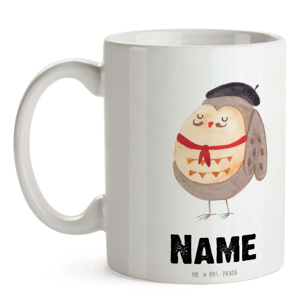 Personalisierte Tasse Eule Französisch Wunschname, Personalisierte Tasse, Personalisiert, Tasse mit Namen, Namenstasse, Tasse, Namen, Drucken, Eule, Eulen, Owl, hibou, Frankreich, das Leben ist schön, Eule Deko, La vie est belle, Spruch schön, Spruch Französisch