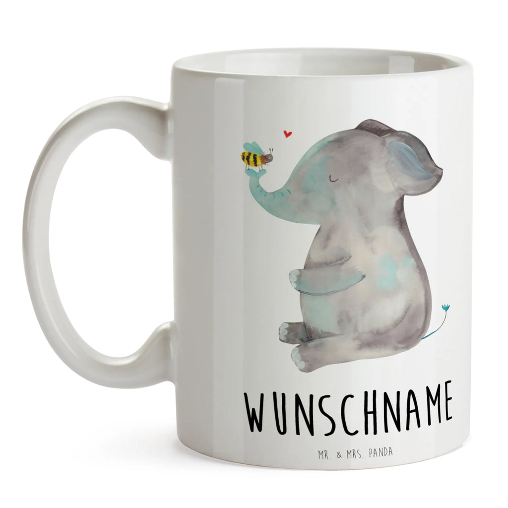 Personalisierte Tasse Elefant & Biene Tasse mit Namen, Namen, Drucken, Namenstasse, Personalisiert, Wunschname, Personalisierte Tasse, Tasse, Tiermotive, Gute Laune, lustige Sprüche, Tiere, Biene, Liebesgeschenk, Liebesbeweis, Hochzeitsgeschenk, Heiratsantrag, Liebesspruch, Liebe, Elefant, Jahrestag