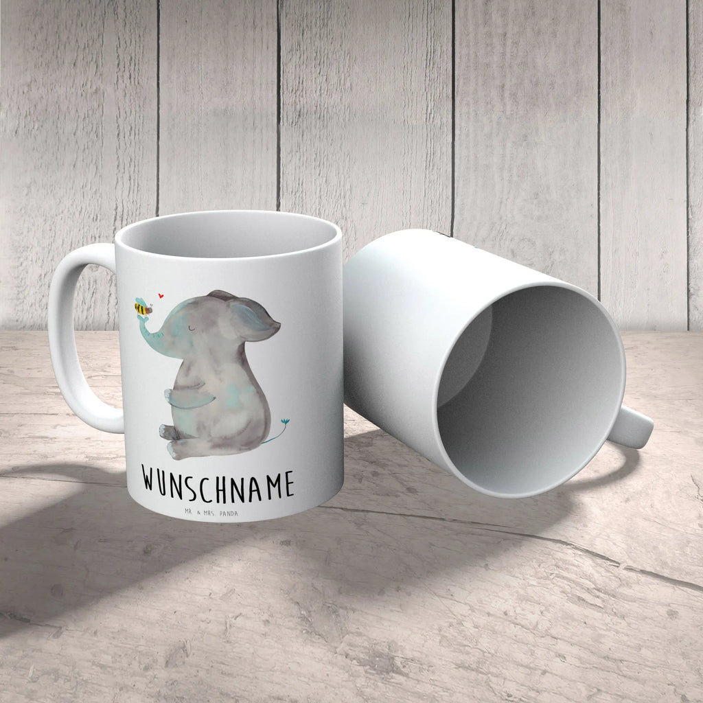 Personalisierte Tasse Elefant & Biene Tasse mit Namen, Namen, Drucken, Namenstasse, Personalisiert, Wunschname, Personalisierte Tasse, Tasse, Tiermotive, Gute Laune, lustige Sprüche, Tiere, Biene, Liebesgeschenk, Liebesbeweis, Hochzeitsgeschenk, Heiratsantrag, Liebesspruch, Liebe, Elefant, Jahrestag