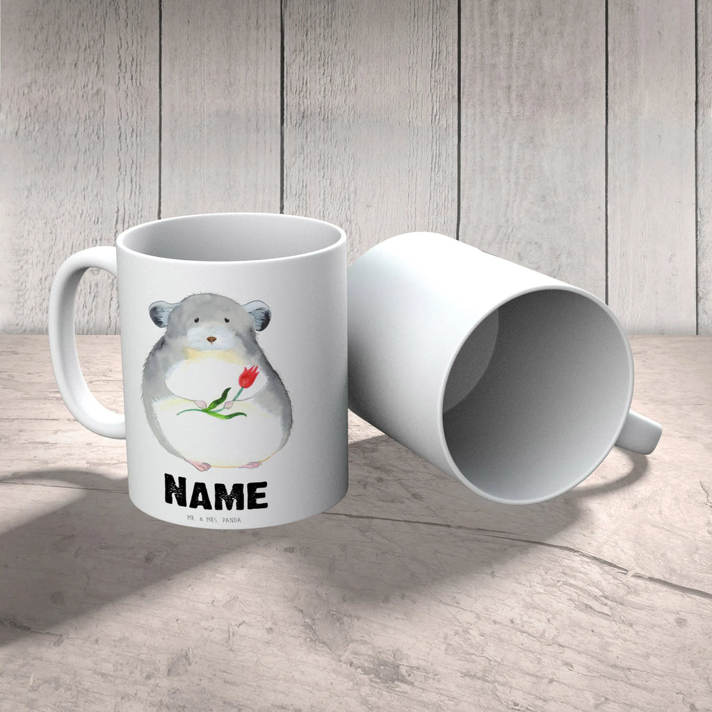 Personalised cup chinchilla flower small animals, cute, funny, cute animal motives, hand drawn, small world, funny sayings, good mood, happy, gifts, gift ideas, special gifts, animal lover, card, grief, chinchilla, chaos, office life, heartache, office, being sad, happiness, depression, chinchillas
