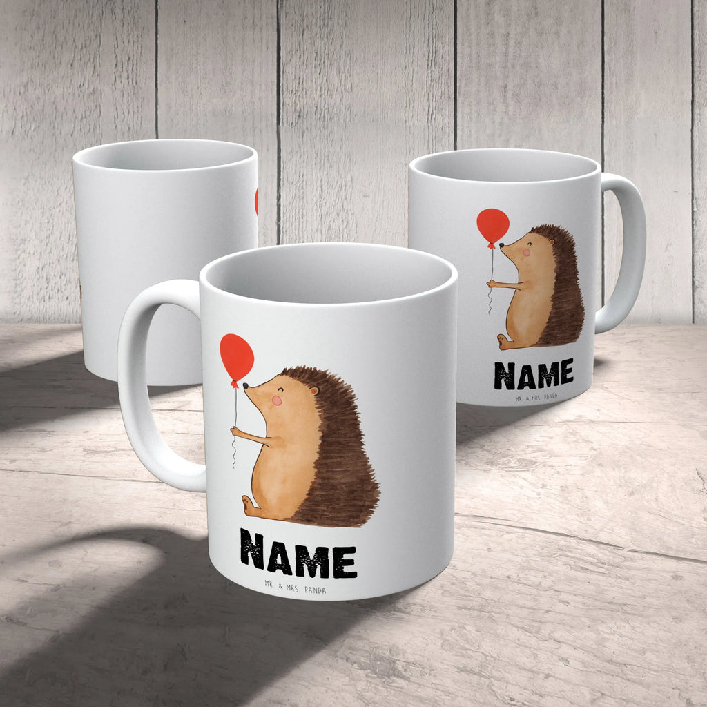 Personalisierte Tasse Igel mit Luftballon Namenstasse, Personalisierte Tasse, Personalisiert, Tasse, Drucken, Namen, Wunschname, Tasse mit Namen, Tiermotive, Gute Laune, lustige Sprüche, Tiere, Igel, Glückwunsch, Ballon, Herzlichen Glückwunsch, Geburtstagskind, Geburtstag, Happy Birthday
