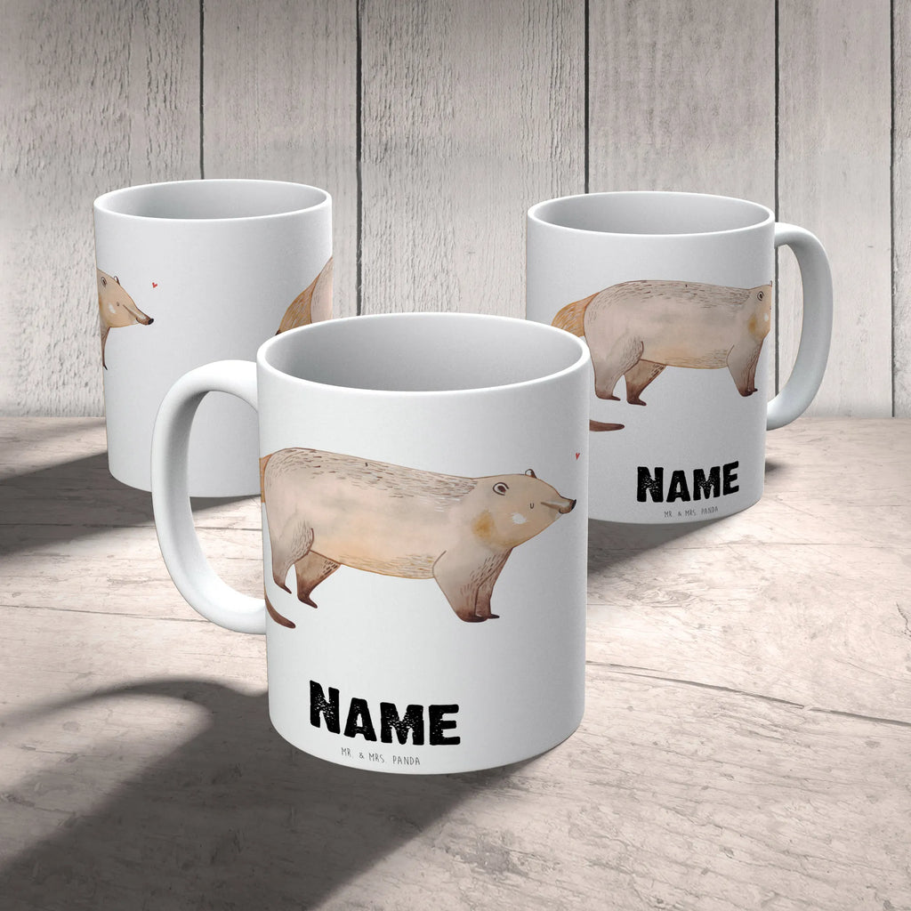 Personalisierte Tasse Nasenbaer Namen, Tasse, Wunschname, Tasse mit Namen, Namenstasse, Personalisiert, Personalisierte Tasse, Drucken, Lustige Sprüche, Tiere, Tiermotive, Gute Laune, Rüsselbär, Bär, Nasenbären, Nasenbär