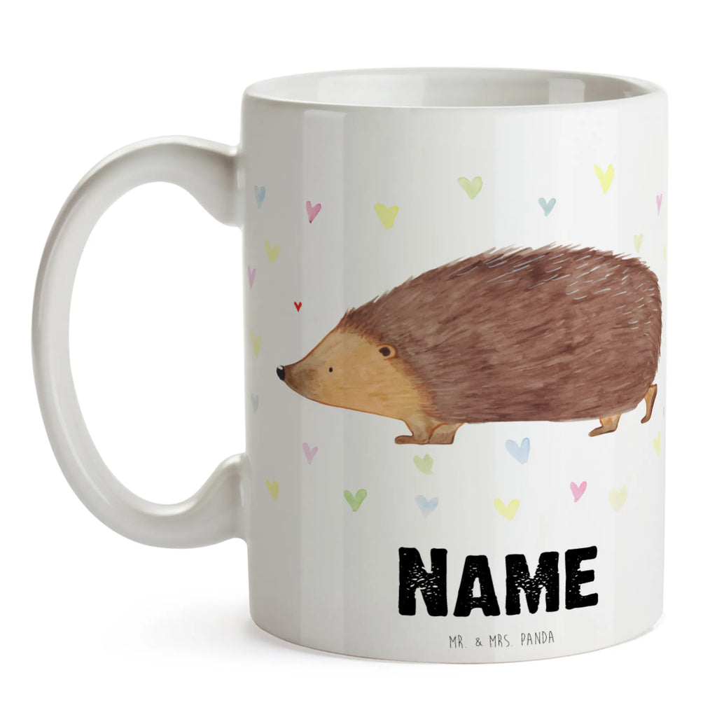 Personalisierte Tasse Igel Herzen Tasse mit Namen, Wunschname, Personalisiert, Namen, Personalisierte Tasse, Namenstasse, Drucken, Tasse, Tiermotive, Gute Laune, lustige Sprüche, Tiere, Herzen, Herz, Leben, Vertrauen, Liebe, Kuss, Igel