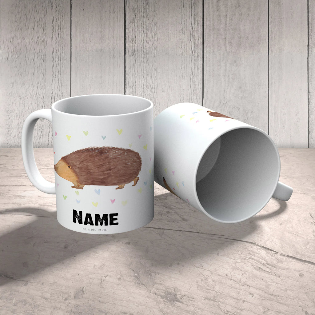 Personalisierte Tasse Igel Herzen Tasse mit Namen, Wunschname, Personalisiert, Namen, Personalisierte Tasse, Namenstasse, Drucken, Tasse, Tiermotive, Gute Laune, lustige Sprüche, Tiere, Herzen, Herz, Leben, Vertrauen, Liebe, Kuss, Igel