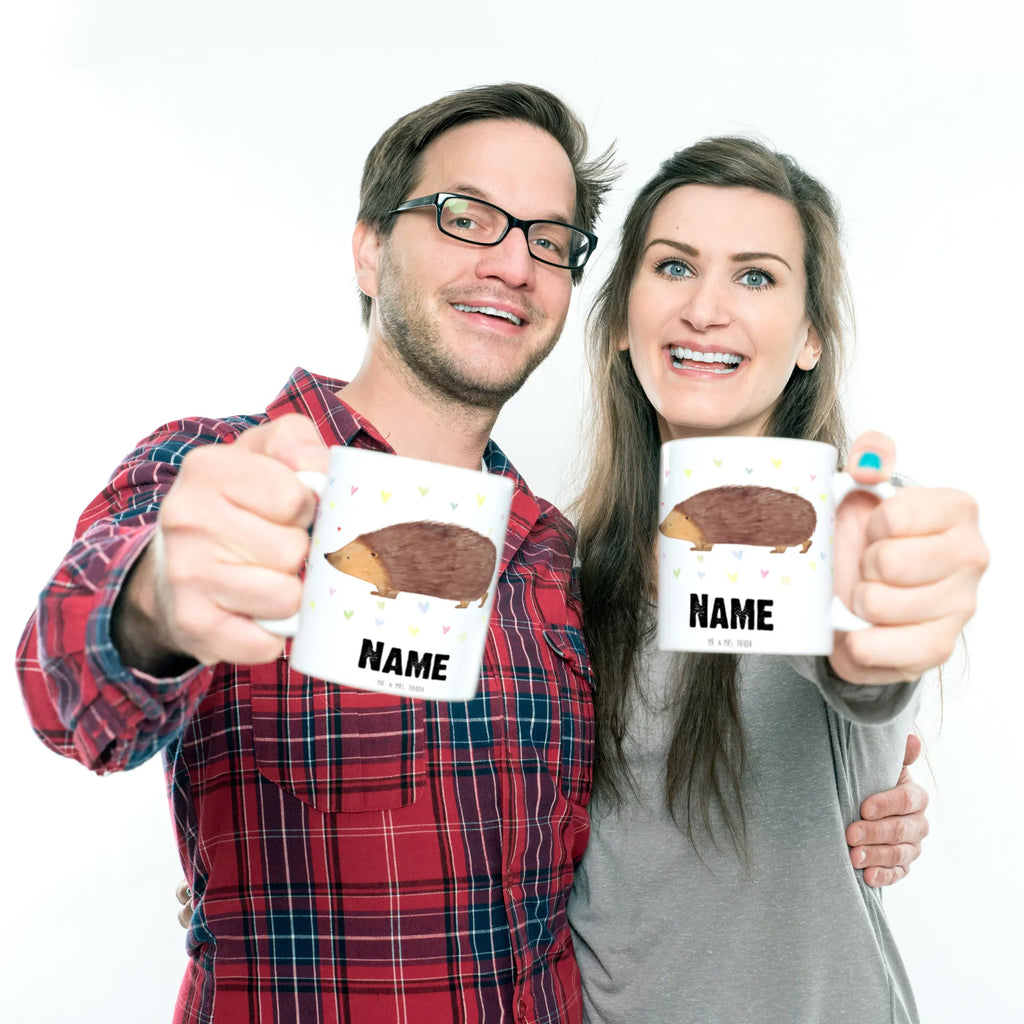 Personalisierte Tasse Igel Herzen Tasse mit Namen, Wunschname, Personalisiert, Namen, Personalisierte Tasse, Namenstasse, Drucken, Tasse, Tiermotive, Gute Laune, lustige Sprüche, Tiere, Herzen, Herz, Leben, Vertrauen, Liebe, Kuss, Igel