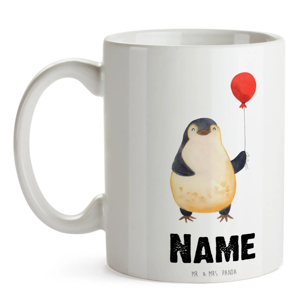 Personalisierte Tasse Pinguin Luftballon Drucken, Namen, Tasse, Personalisierte Tasse, Namenstasse, Tasse mit Namen, Wunschname, Personalisiert, Pinguin, Geschenkidee, Pinguine, Liebe, Luftballon, Motivation, neues Leben, Neustart, Geschenk Freundin, Tagträume, beste Freundin, Glück, Lebenslust