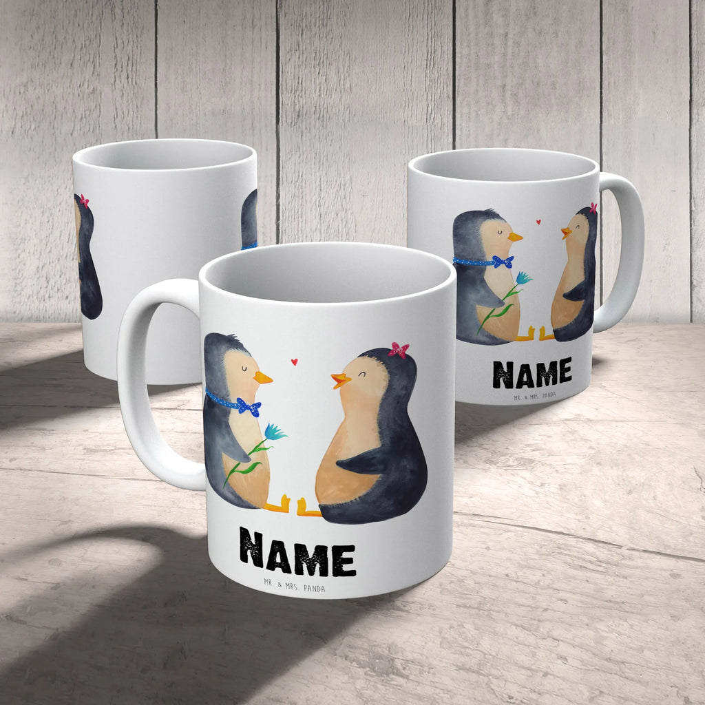 Personalisierte Tasse Pinguin Pärchen Namenstasse, Drucken, Tasse mit Namen, Personalisiert, Wunschname, Namen, Personalisierte Tasse, Tasse, Pinguin, Traumpaar, Liebe, Liebespaar, Liebesbeweis, Hochzeitsgeschenk, große Liebe, Hochzeitstag, Jahrestag, Liebesgeschenk, Hochzeit, Pinguine, Verlobung