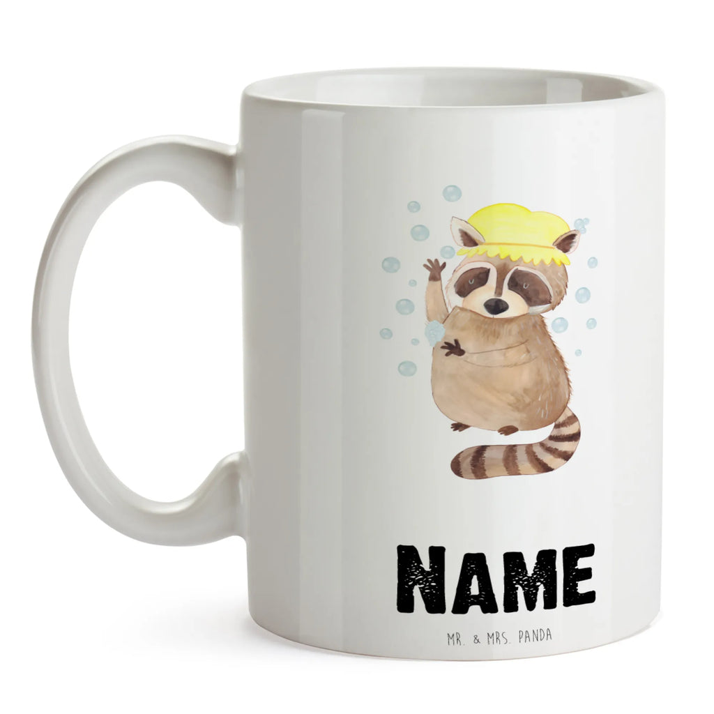 Personalisierte Tasse Waschbär Tasse mit Namen, Tasse, Namen, Personalisierte Tasse, Wunschname, Personalisiert, Namenstasse, Drucken, Tiermotive, Gute Laune, lustige Sprüche, Tiere, Fröhlich, Waschbär, Seifenblasen, Plan, Tagträumen, waschen