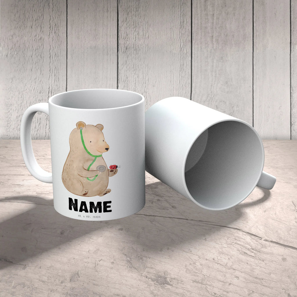 Personalisierte Tasse Bär Arzt Wunschname, Personalisierte Tasse, Namenstasse, Personalisiert, Namen, Tasse, Drucken, Tasse mit Namen, Bär, Teddy, Teddybär, Arzt, Ärztin, Doktor, Professor, Doktorin, Professorin