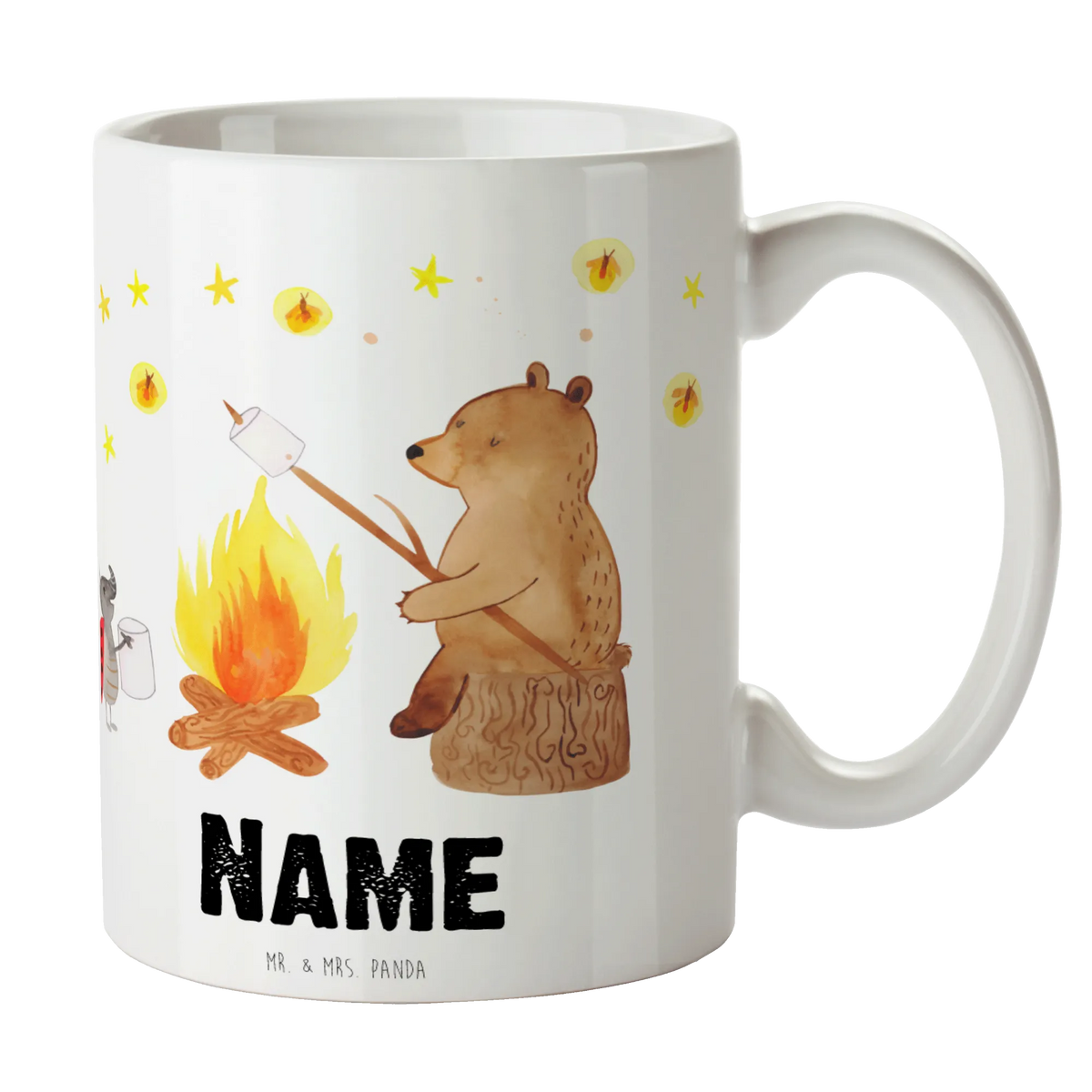 Personalised cup Bear & Ladybird campfire bear, teddy, teddy bear, cuddly toy, Campfire
