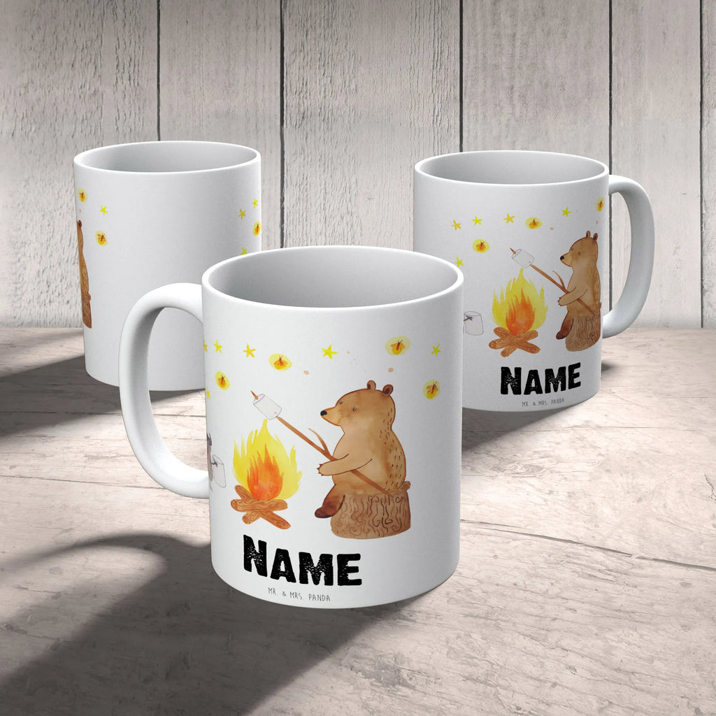 Personalisierte Tasse Bär & Marienkäfer Lagerfeuer Wunschname, Tasse, Namenstasse, Personalisierte Tasse, Personalisiert, Drucken, Namen, Tasse mit Namen, Bär, Teddy, Teddybär, Lagerfeuer
