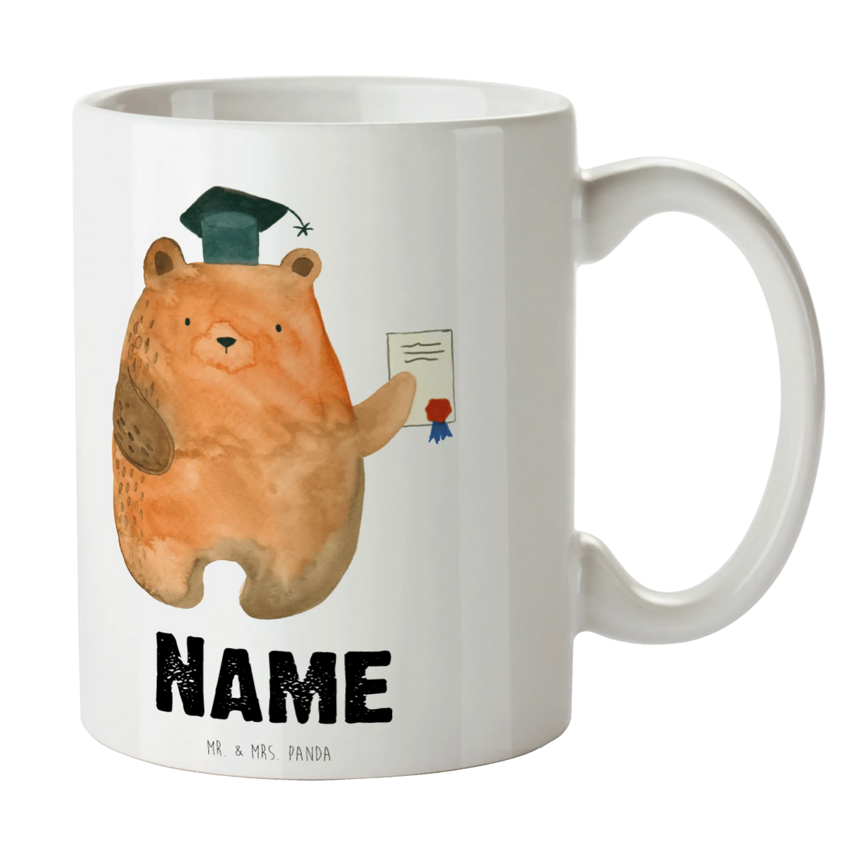 Personalised cup bear Test teddy bear, cuddly toy, degree, diploma, examinations, certificate, examination passed