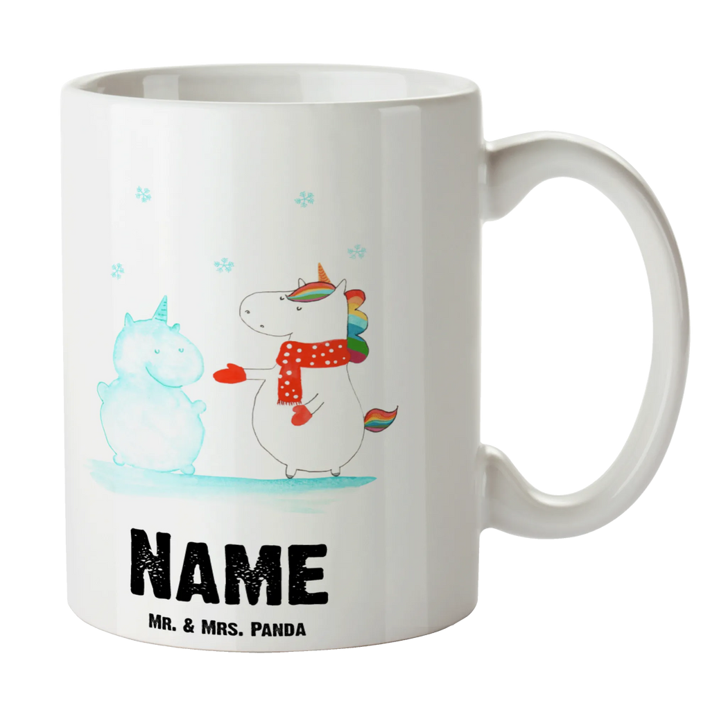 Personalisierte Tasse Einhorn Schneemann Personalisiert, Drucken, Namen, Namenstasse, Personalisierte Tasse, Tasse, Wunschname, Tasse mit Namen, Einhorn, Einhörner, Einhorn Deko, Unicorn, Schnee, Mütze, Kuchen, Schneemann, kalt, Handschuhe, Weihnachten, Winter, X-Mas