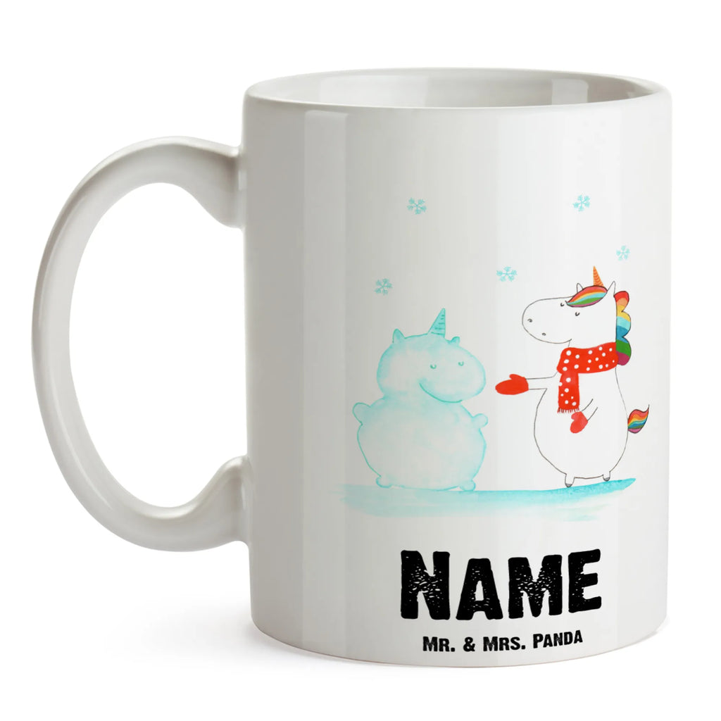Personalisierte Tasse Einhorn Schneemann Personalisiert, Drucken, Namen, Namenstasse, Personalisierte Tasse, Tasse, Wunschname, Tasse mit Namen, Einhorn, Einhörner, Einhorn Deko, Unicorn, Schnee, Mütze, Kuchen, Schneemann, kalt, Handschuhe, Weihnachten, Winter, X-Mas