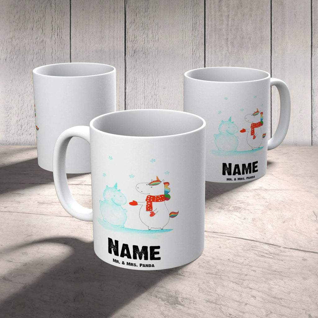 Personalisierte Tasse Einhorn Schneemann Personalisiert, Drucken, Namen, Namenstasse, Personalisierte Tasse, Tasse, Wunschname, Tasse mit Namen, Einhorn, Einhörner, Einhorn Deko, Unicorn, Schnee, Mütze, Kuchen, Schneemann, kalt, Handschuhe, Weihnachten, Winter, X-Mas