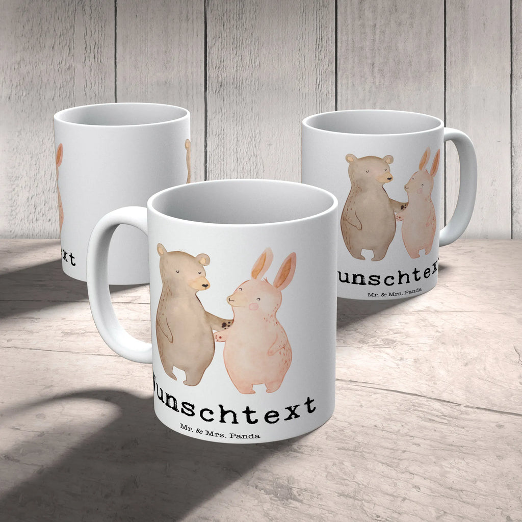 Personalisierte Tasse Bär Hase Umarmen Personalisierte Tasse, Tasse, Namenstasse, Drucken, Namen, Wunschname, Personalisiert, Tasse mit Namen, Liebe, Partner, Freund, Freundin, Ehemann, Ehefrau, Heiraten, Verlobung, Heiratsantrag, Liebesgeschenk, Jahrestag, Hocheitstag, Freunde, Bärchen, Bär, bester Freund, Hase, best friends