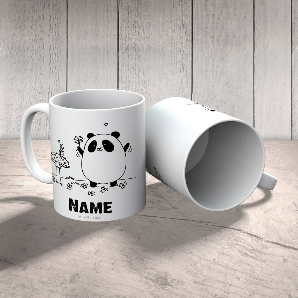Personalised cup Panda Happiness Namenstasse, Wunschname, Personalisiert, Tasse mit Namen, Tasse, Namen, Drucken, Personalisierte Tasse