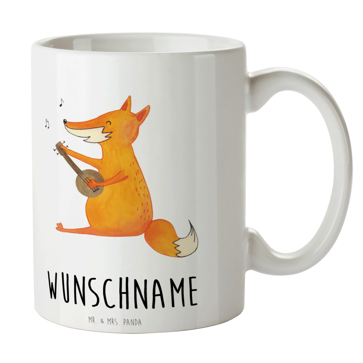 Personalised cup Fox guitar fox, foxes, forest wildlife, clever as a fox, animal lover, guitar, gift musician, Fox, musician, music saying, singer