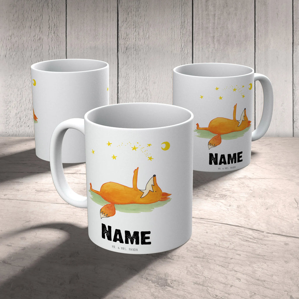 Personalised cup Fox Stars fox, foxes, forest wildlife, clever as a fox, animal lover, Fox, words of consolation, Saying beautiful, Always Look on the Bright Side of Life, Romance, Saying positive