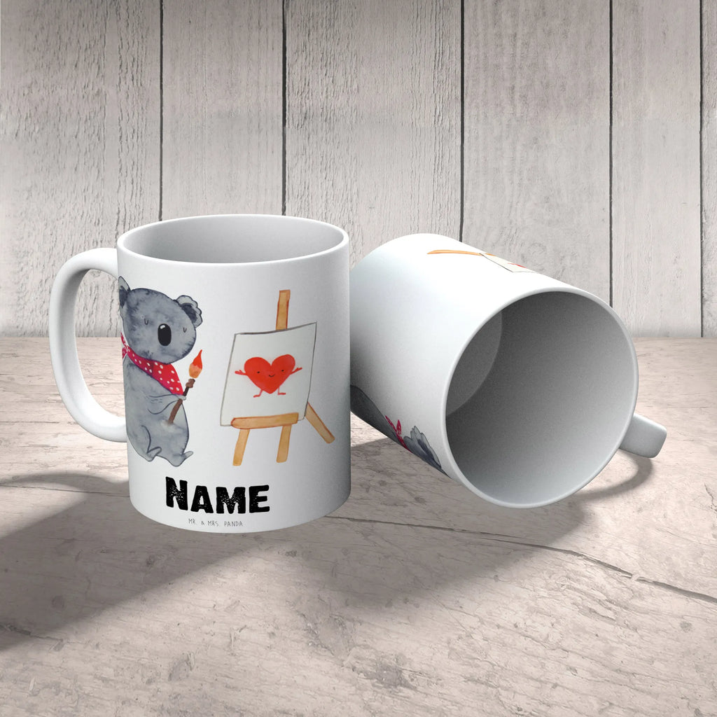 Personalisierte Tasse Koala Künstler Tasse, Namenstasse, Wunschname, Personalisierte Tasse, Drucken, Personalisiert, Tasse mit Namen, Namen, Koala, Koalabär, zeichnen, Liebe, Liebesgeschenk, Liebensbeweis, Künstler, Gefühle