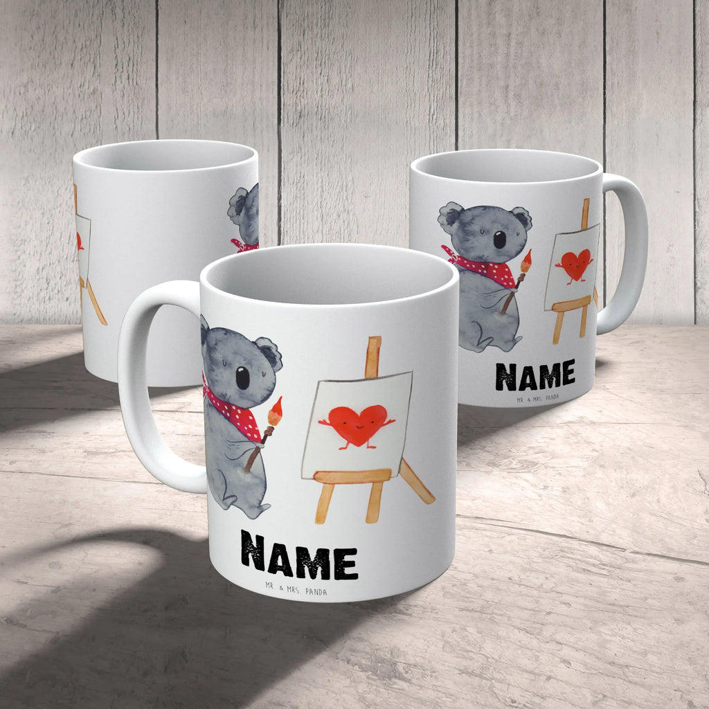 Personalisierte Tasse Koala Künstler Tasse, Namenstasse, Wunschname, Personalisierte Tasse, Drucken, Personalisiert, Tasse mit Namen, Namen, Koala, Koalabär, zeichnen, Liebe, Liebesgeschenk, Liebensbeweis, Künstler, Gefühle