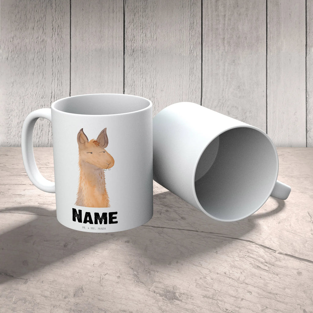 Personalisierte Tasse Lamakopf genervt Tasse, Namenstasse, Personalisiert, Namen, Wunschname, Personalisierte Tasse, Tasse mit Namen, Drucken, Lama, Alpaka, Büro, Chef, Lamas, Partnerin, Beste Freundin, Chefin, Genervt sein, Büroalltag, Freundin, Recht haben, Azubi