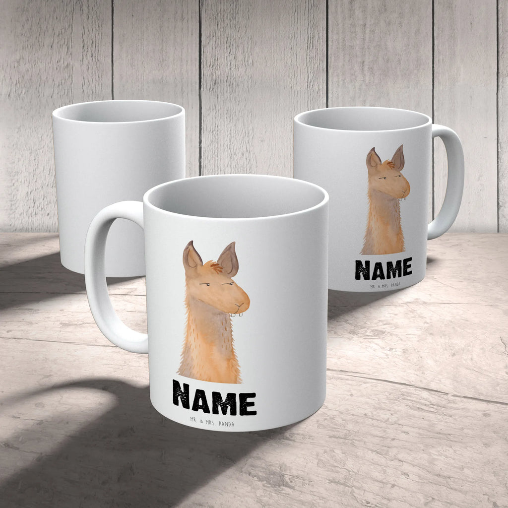 Personalisierte Tasse Lamakopf genervt Tasse, Namenstasse, Personalisiert, Namen, Wunschname, Personalisierte Tasse, Tasse mit Namen, Drucken, Lama, Alpaka, Büro, Chef, Lamas, Partnerin, Beste Freundin, Chefin, Genervt sein, Büroalltag, Freundin, Recht haben, Azubi