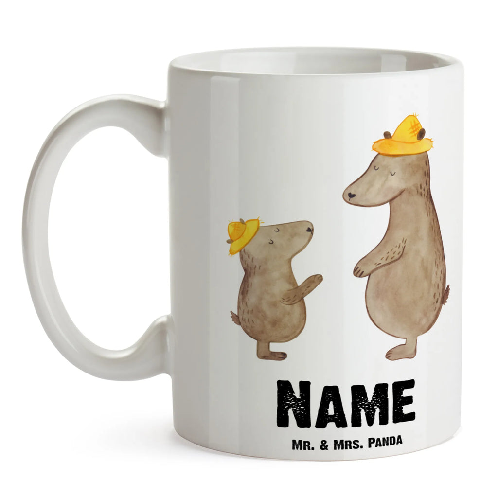 Personalisierte Tasse Bären mit Hut Tasse mit Namen, Drucken, Wunschname, Namen, Tasse, Personalisierte Tasse, Namenstasse, Personalisiert, Familie, Vatertag, Muttertag, Bruder, Schwester, Mama, Papa, Oma, Opa, Kinder, Lieblingsmensch, Kind, Bären, Family, Papi, Vorbild, Vater, Paps, Sohn, Dad, Söhne, Vater-Sohn, Bär, Daddy