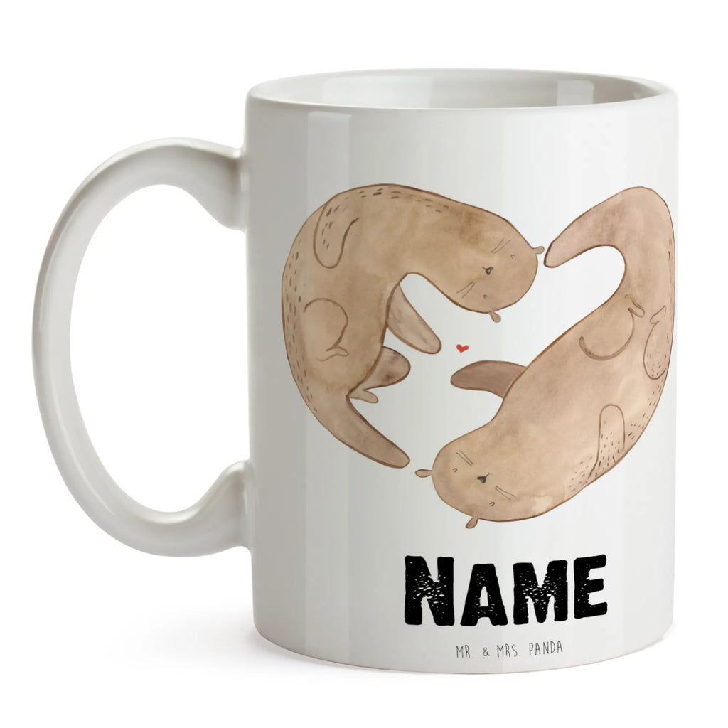 Personalisierte Tasse Otter Herz Tasse mit Namen, Tasse, Drucken, Wunschname, Personalisierte Tasse, Namenstasse, Namen, Personalisiert, Otter, Fischotter, Seeotter, gemeinsames Leben, Bessere Hälfte, Liebe, Love you, Jahrestag, Verlobung, Liebesbeweis, Herz, Hochzeitstag, Liebesgeschenk