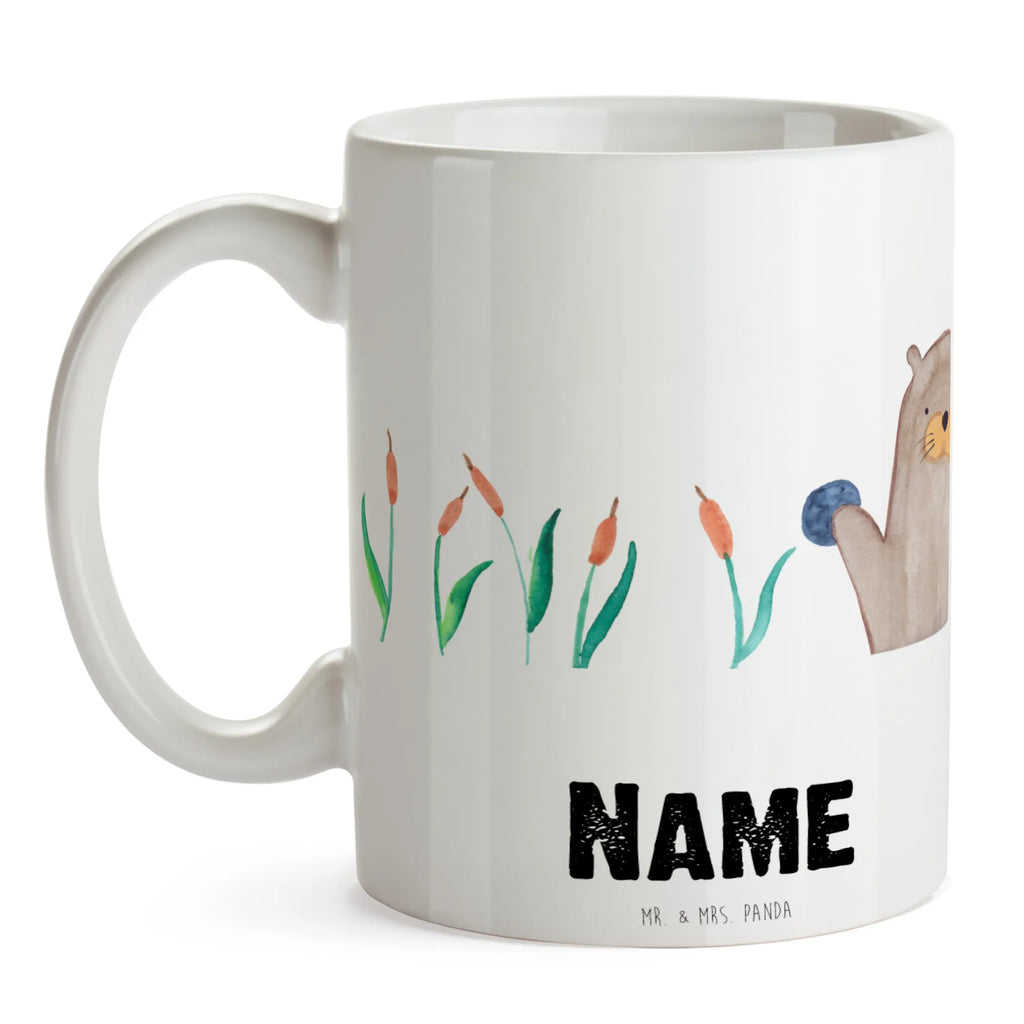 Personalisierte Tasse Otter mit Stein Personalisierte Tasse, Personalisiert, Namen, Tasse mit Namen, Drucken, Wunschname, Tasse, Namenstasse, Otter, Fischotter, Seeotter, Otter Seeotter See Otter