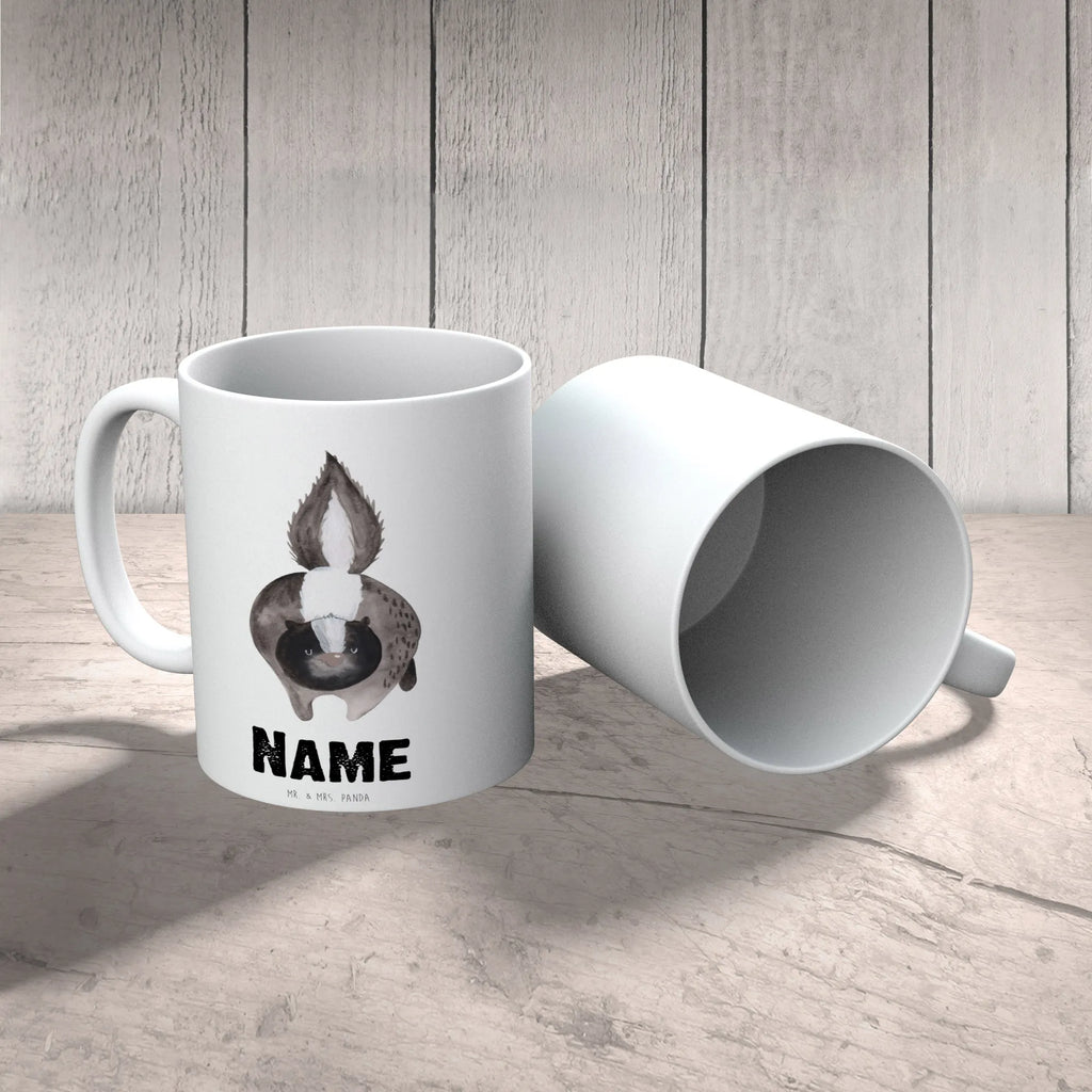 Personalised cup skunk attack Skunk, threatening, skunk, stinky, angry, predator, wild animal, stinker